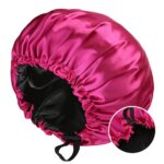 Bonnet Women's Double-Layered Reversible Satin Sleep Bonnet for Long Curly Hair - Hair Protecting Night Cap