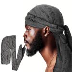Durag Unisex Distressed Ripped Durag Skull Cap, Fashion Headwrap for Sports & Outdoor Activities