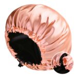 Bonnet Women's Double-Layered Reversible Satin Sleep Bonnet for Long Curly Hair - Hair Protecting Night Cap