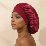 Bonnet Women's Oversized Solid Color Satin Sleep Bonnet, Silky Comfortable Hair Care Night Cap