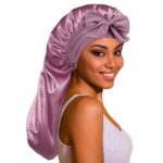 Bonnet Women's Extra‑Long Silky Satin Sleep Bonnet, Hair Protection Night Cap for Long Curly Hair & Dreadlocks