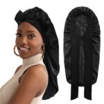 Bonnet Women's Extra‑Long Silky Satin Sleep Bonnet, Hair Protection Night Cap for Long Curly Hair & Dreadlocks