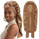 Bonnet Women's Extra‑Long Silky Satin Sleep Bonnet, Hair Protection Night Cap for Long Curly Hair & Dreadlocks