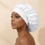 Bonnet Women's Oversized Solid Color Satin Sleep Bonnet, Silky Comfortable Hair Care Night Cap