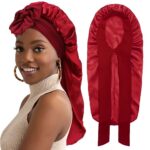 Bonnet Women's Extra‑Long Silky Satin Sleep Bonnet, Hair Protection Night Cap for Long Curly Hair & Dreadlocks