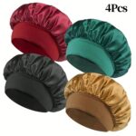 Bonnet Women Solid Color Silky Satin Bonnet, Soft Comfortable Hair‑Protecting Sleep Cap