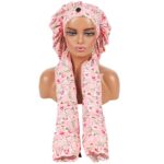 New Arrives Stylish Printed Extra-Long Satin Bonnet for Women – Silky Hair Care Sleep Cap for Long Hair, Braids, Dreadlocks & Natural Hairstyles