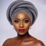 Gele African Gele Headwrap for Women | Dramatic Solid Color Woven Design for Party Wedding Evening Wear