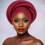 Gele African Gele Headwrap for Women | Dramatic Solid Color Woven Design for Party Wedding Evening Wear