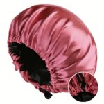 Bonnet Women's Double-Layered Reversible Satin Sleep Bonnet for Long Curly Hair - Hair Protecting Night Cap