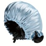 Bonnet Women's Double-Layered Reversible Satin Sleep Bonnet for Long Curly Hair - Hair Protecting Night Cap