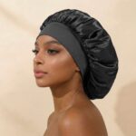 Bonnet Women's Oversized Solid Color Satin Sleep Bonnet, Silky Comfortable Hair Care Night Cap