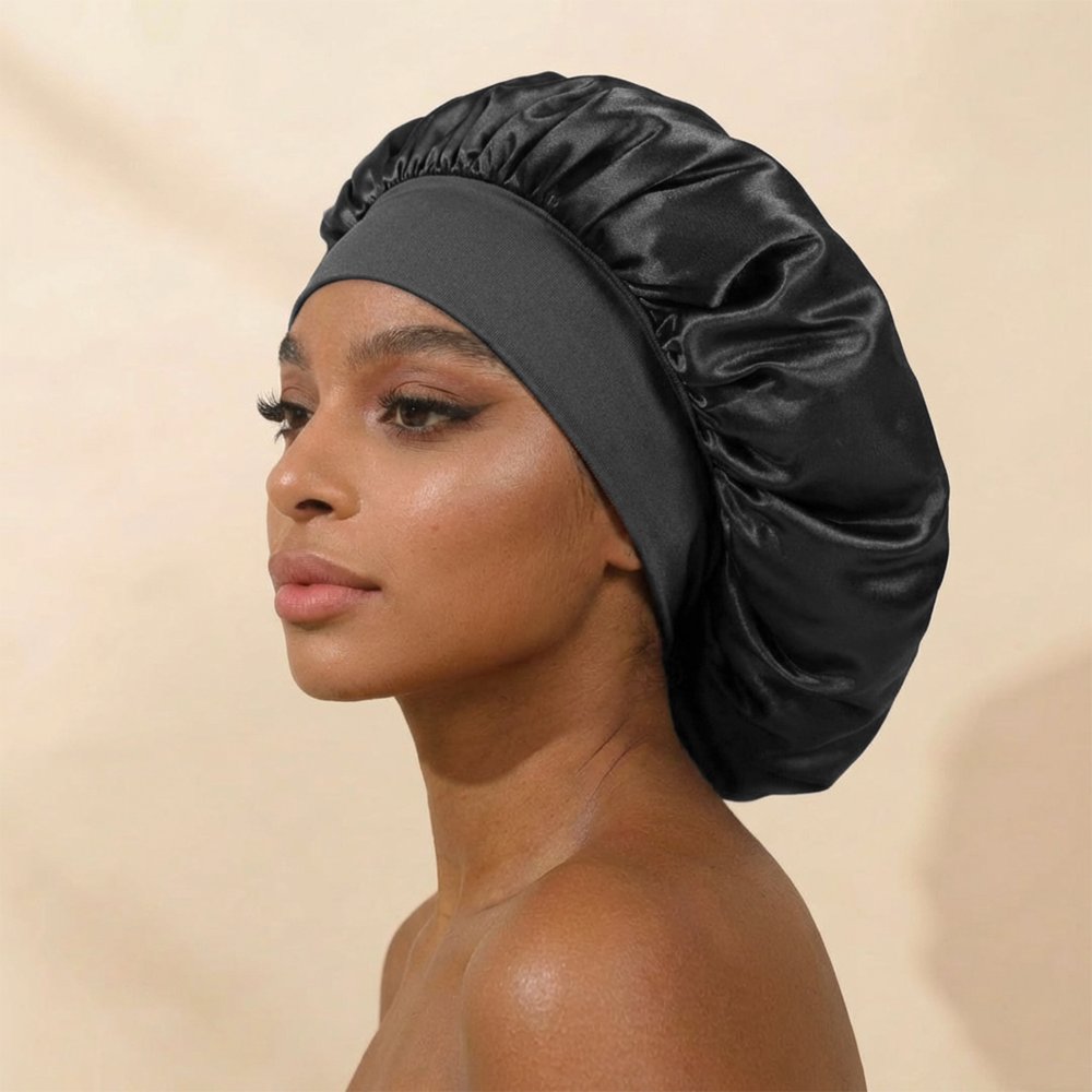 Bonnet Women's Oversized Solid Color Satin Sleep Bonnet, Silky Comfortable Hair Care Night Cap