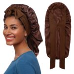 Bonnet Women's Extra‑Long Silky Satin Sleep Bonnet, Hair Protection Night Cap for Long Curly Hair & Dreadlocks