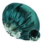 Bonnet Women's Double-Layered Reversible Satin Sleep Bonnet for Long Curly Hair - Hair Protecting Night Cap