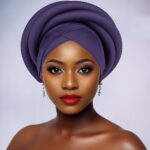 Gele African Gele Headwrap for Women | Dramatic Solid Color Woven Design for Party Wedding Evening Wear