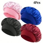 Bonnet Women Solid Color Silky Satin Bonnet, Soft Comfortable Hair‑Protecting Sleep Cap
