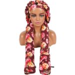 New Arrives Stylish Printed Extra-Long Satin Bonnet for Women – Silky Hair Care Sleep Cap for Long Hair, Braids, Dreadlocks & Natural Hairstyles
