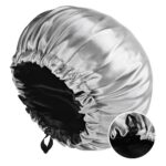 Bonnet Women's Double-Layered Reversible Satin Sleep Bonnet for Long Curly Hair - Hair Protecting Night Cap