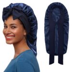 Bonnet Women's Extra‑Long Silky Satin Sleep Bonnet, Hair Protection Night Cap for Long Curly Hair & Dreadlocks