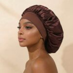 Bonnet Women's Oversized Solid Color Satin Sleep Bonnet, Silky Comfortable Hair Care Night Cap